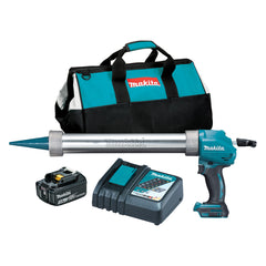 Makita Tools - 18V 600ml Caulking Gun - Includes 1x 3.0Ah Battery Rapid Charger & Tote Carry Bag | DCG180FBX1