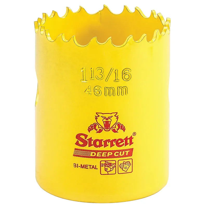 Starrett - DCH Bi-Metal Deep Cut Holesaw 46mm (1.13/16inch) | DCH1136