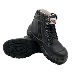 Maxisafe Cougar DETROIT 6" Black Lace Up Side Zip Collar Boot Composite Toe | DETROIT