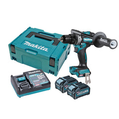 Makita Tools - 40V Max Brushless Driver Drill - Includes 2 x 4.0Ah Batteries Single Port Rapid Charger & Makpac Case Type 3 | DF001GM201