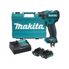 Makita Tools - 12V Max Brushless 1/4" Hex Chuck Driver Drill Kit - Includes 2 x 2.0Ah Batteries Rapid Charger & Case | DF032DSAE