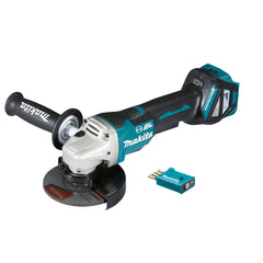 Makita Tools - 18V Brushless AWS 125mm Angle Grinder Paddle Switch Variable Speed Kick Back Detection Electric Brake - Tool Only | DGA518ZU