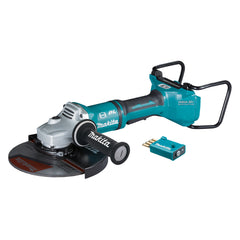 Makita Tools - 18V x 2 Brushless AWS 230mm Angle Grinder Paddle Switch Kick Back Detection Electric Brake Anti-Vib Handle & Carry Case - Tool Only | DGA901ZKU1