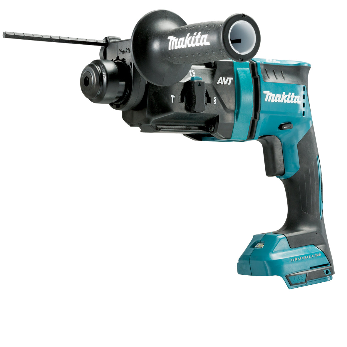 Makita, 6 Piece Brushless Combo Kit DHP486Z, DTD154Z, DGA504Z, DHS660Z, DHR182Z, DJR189Z, 2 x BL1850B, DC18RC, and 1999369 Carry Bag