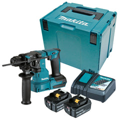 Makita Tools - 18V Brushless Compact 18mm Rotary Hammer Kit - Includes 2 x 5.0Ah Batteries Rapid Charger & Carry Case | DHR183RTJ