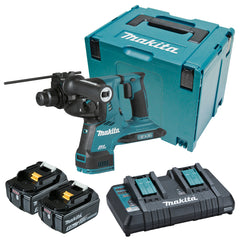 Makita Tools - 18V x 2 Brushless AWS* 28mm SDS Plus Rotary Hammer Kit -  Includes 2 x 5.0Ah Batteries Dual Port Rapid Charger & Makpac Case *AWS Receiver sold separately (198901-5) | DHR282PT2J