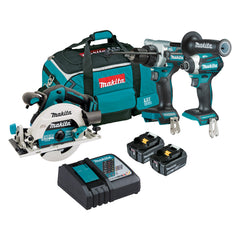 Makita Tools - 3 Piece Brushless Combo Kit - DHP486Z DTD154Z DHS680Z 2 x BL1850B DC18RC & Carry Bag | DLX3169TX1