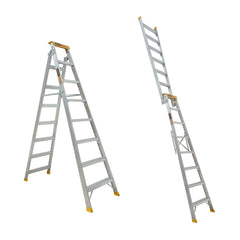 Gorilla - Dual purpose ladder 8 Step (2.35-4.34m) Pro-Lite Aluminium 150kg Industrial | DM008-PRO