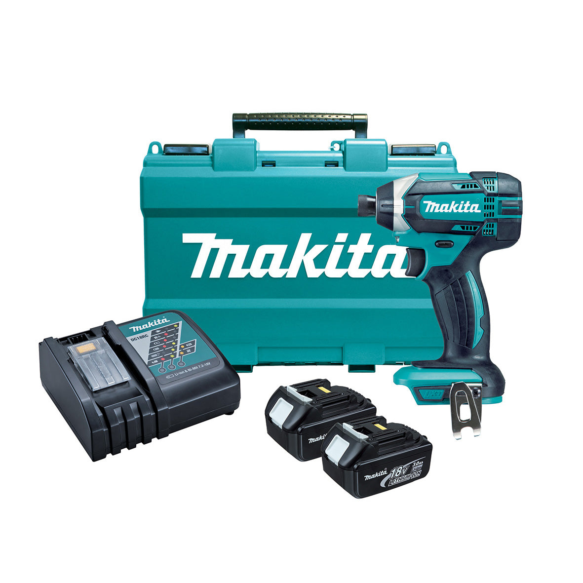 Makita Tools - 18V Impact Driver Kit - Includes 2 x 3.0Ah Batteries Rapid Charger & Carry Case | DTD152RFE