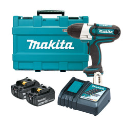 Makita Tools - 18V 1/2" Impact Wrench Kit - Includes 2 x 3.0Ah Batteries Rapid Charger & Carry Case | DTW450RFE