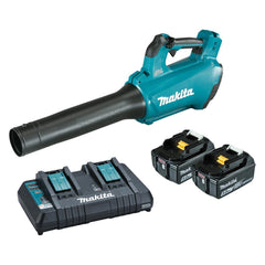 Makita Tools - 18V Brushless Blower Kit - Includes 1 x 5.0Ah Battery & Dual Port Rapid Charger | DUB184PT