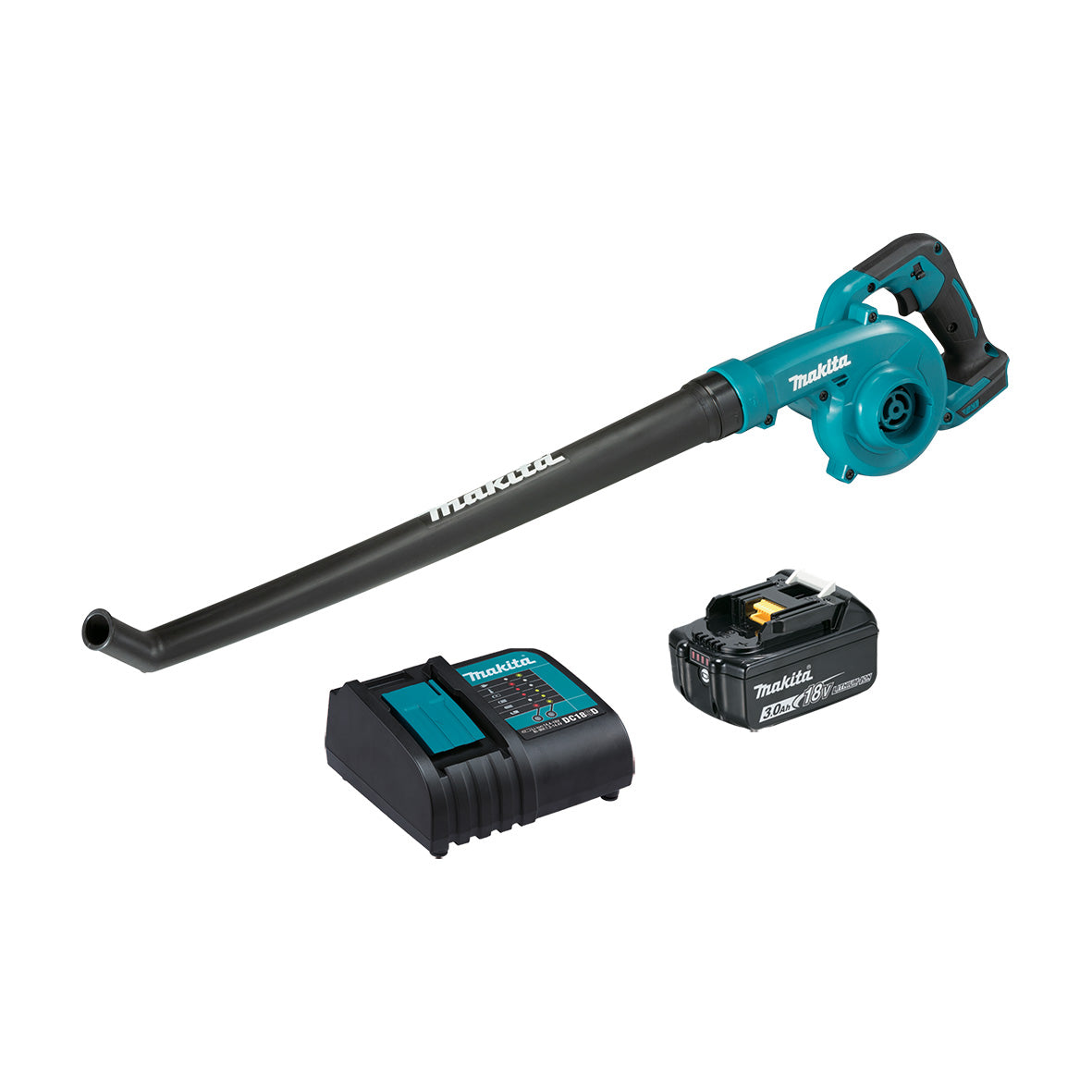 Makita Tools - 18V Blower Kit Long Nozzle - Includes 1 x 3.0Ah Battery & Charger | DUB186SF