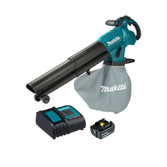 Makita Tools - 18V Brushless Blower Vacuum Kit - Includes 1 x 5.0Ah Battery & Charger | DUB187T003