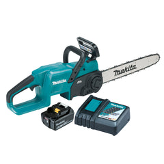Makita Tools - 18V 400mm Brushless Chainsaw Kit - Includes 1 x 5.0Ah Battery & Rapid Charger | DUC407RTX2