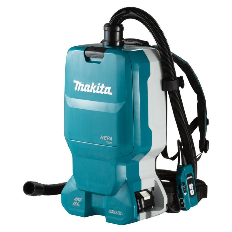 Makita Tools - 18V x 2 Brushless AWS 6 Litre Backpack Vacuum - Tool Only | DVC665ZXU