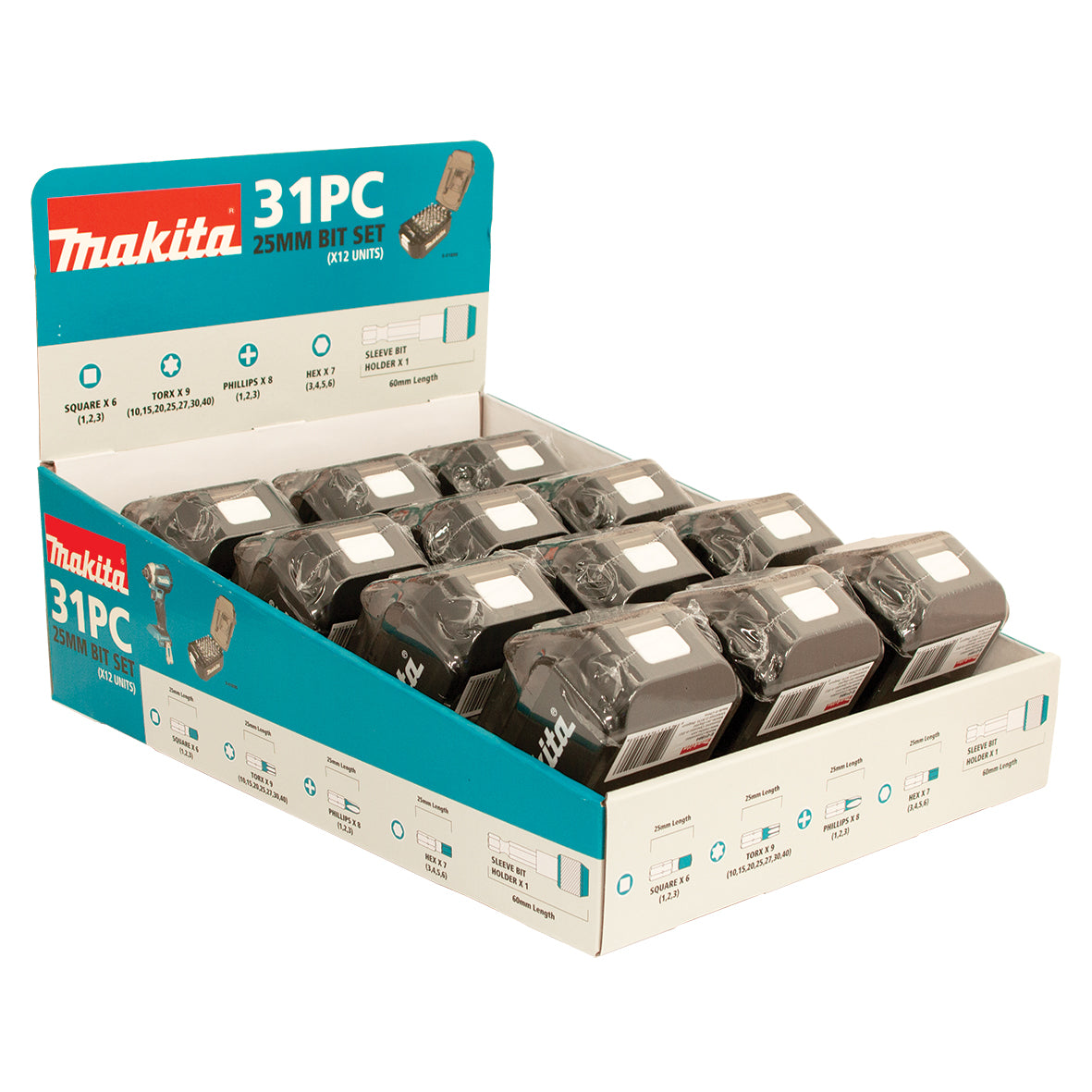 Makita - 25mm Screwdriver Battery Bit Set 12pc MERCH | E-01890
