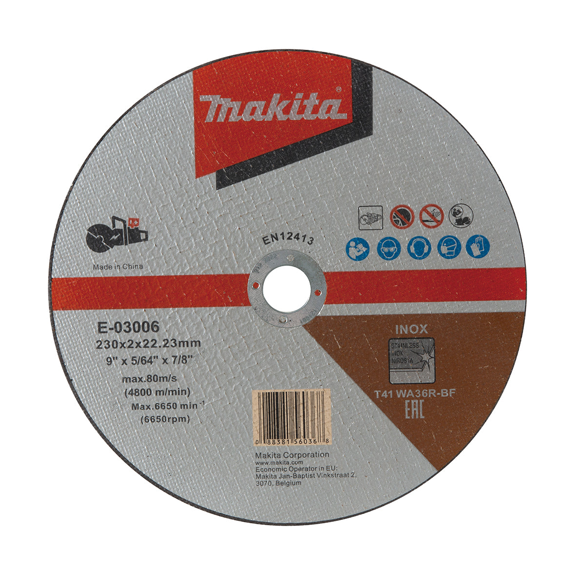 Makita - 230mm x 2mm x 22mm INOX Cutting DISC - 10pk - ( DCE090 / CE003G ) | E-03006-25