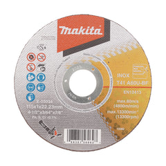 Makita - 115mm x 1mm x 22mm INOX Cutting DISC A60U - 25pk Tub | E-03034-25