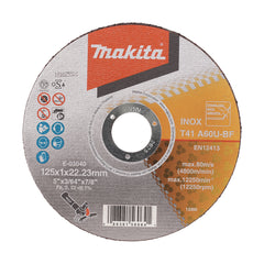 Makita - 125mm x 1mm x 22mm INOX Cutting DISC A60U - 12pk Tub | E-03040-12
