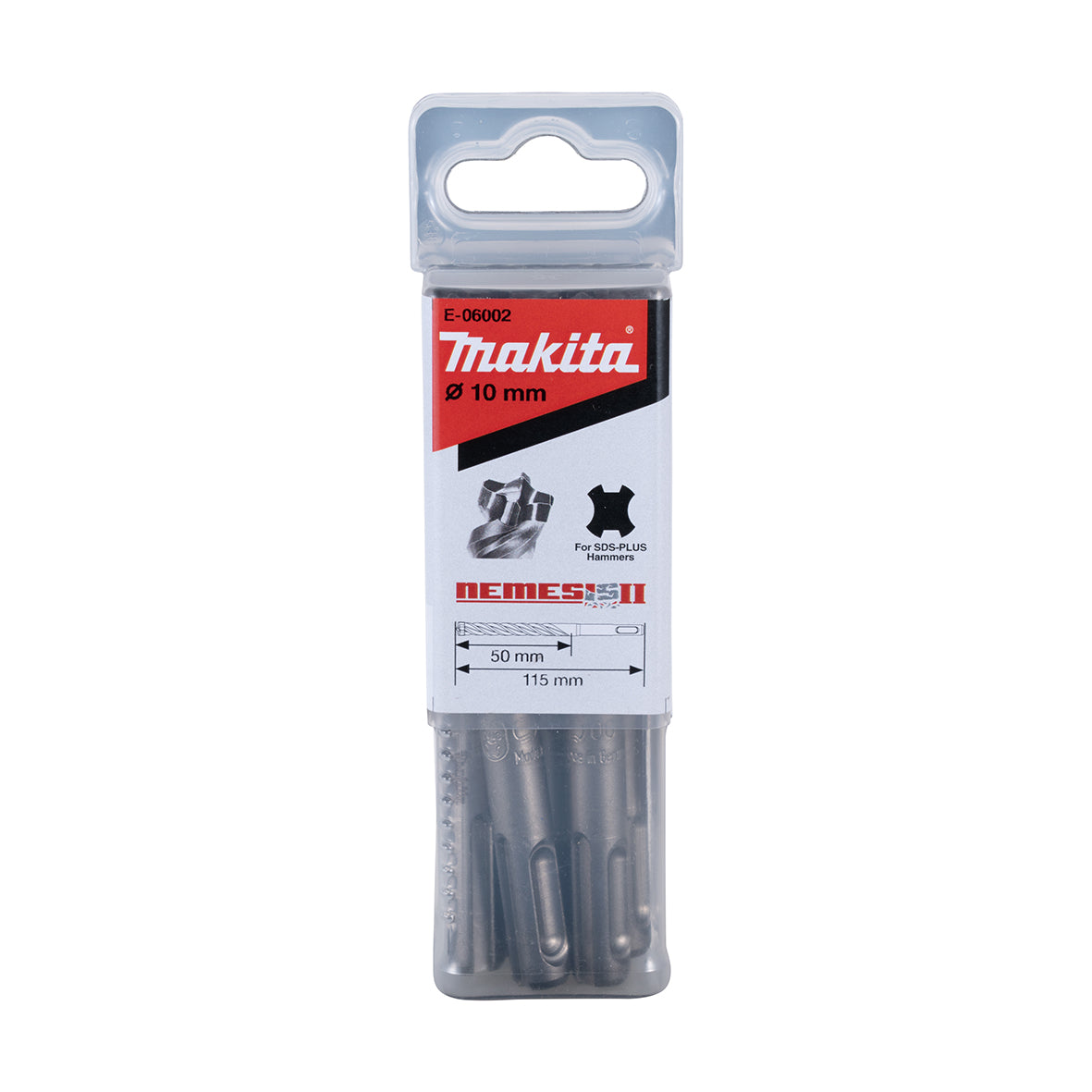 Makita - Nemesis-2 SDS-Plus 4-Cutter Drill Bit 10 x 115mm - 10pk  | E-06002