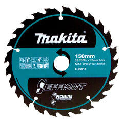 Makita Accessories - Efficut Wood TCT Saw Blade 150mm x 20 x 25T | E-06915