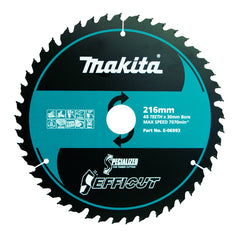 Makita Accessories - Efficut Wood TCT Saw Blade 216mm x 30/25.4 x 45T | E-06993