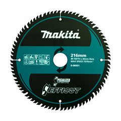 Makita - Efficut Wood TCT Saw Blade 216mm x 30/25.4 x 80T | E-08931