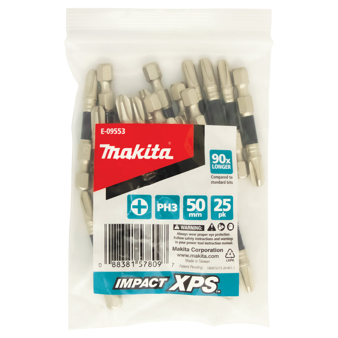 Makita - Driving Impact XPS Ph3 X 50mm Power Bit - 25Pk Bulk E-09553