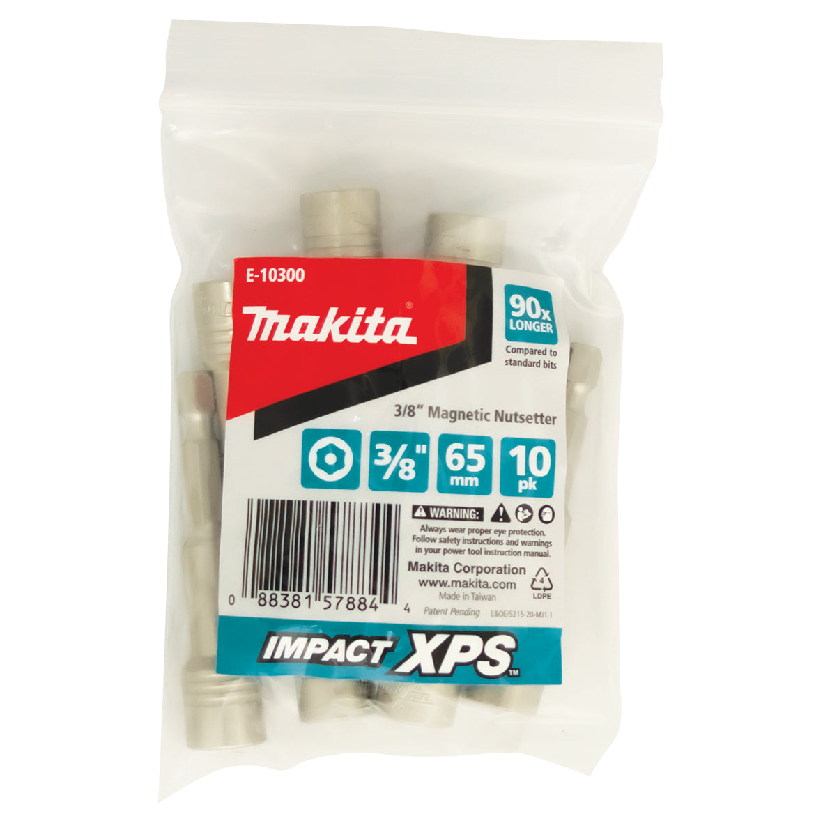 Makita - Impact XPS 3/8 x 65mm Magnetic Nutsetter - 10pk  | E-10300