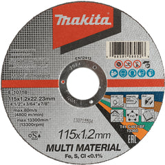 Makita - 115mm x 1.2mm x 22mm Multi Cutting Disc C24T - 50pk | E-10718-50