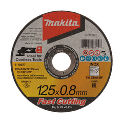 Makita - 125mm x 0.8mm x 22mm INOX Ultra THIN Cutting DISC Z60U - 12pk Tub | E-10877-12