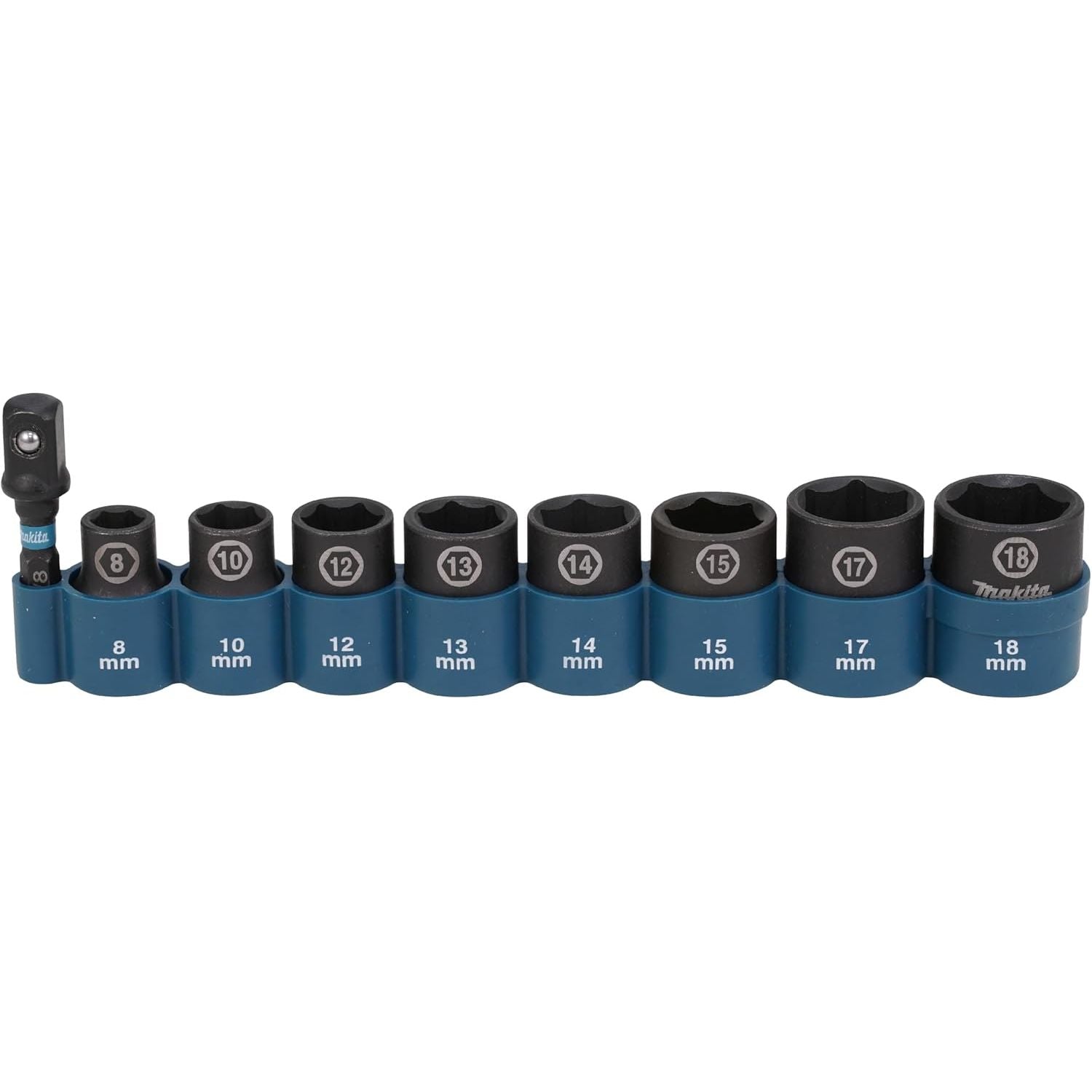 Makita - 3/8 Square Drive Impact Socket Set 8 - 18mm - 9pc | E-16639