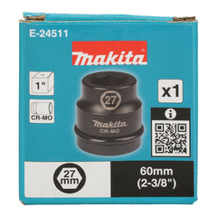 Makita - Accessories - 27mm x 60mm Impact Socket 1” Square Drive | E-24511
