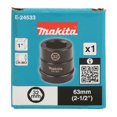 Makita - Accessories - 32mm x 63mm Impact Socket 1” Square Drive | E-24533