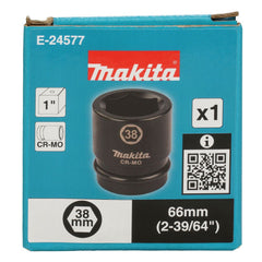 Makita - Accessories - 38mm x 66mm Impact Socket 1” Square Drive | E-24577