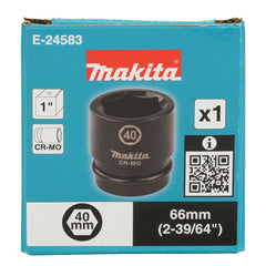 Makita - Accessories - 40mm x 66mm Impact Socket 1” Square Drive | E-24583