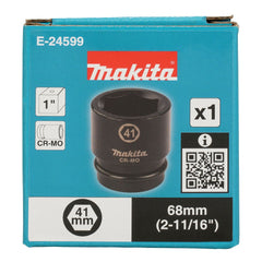 Makita - Accessories - 41mm x 68mm Impact Socket 1” Square Drive | E-24599