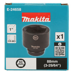 Makita - Accessories - 60mm x 88mm Impact Socket 1” Square Drive | E-24658