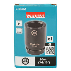 Makita - Accessories - 40mm x 90mm Deep Impact Socket 1” Square Drive | E-24751