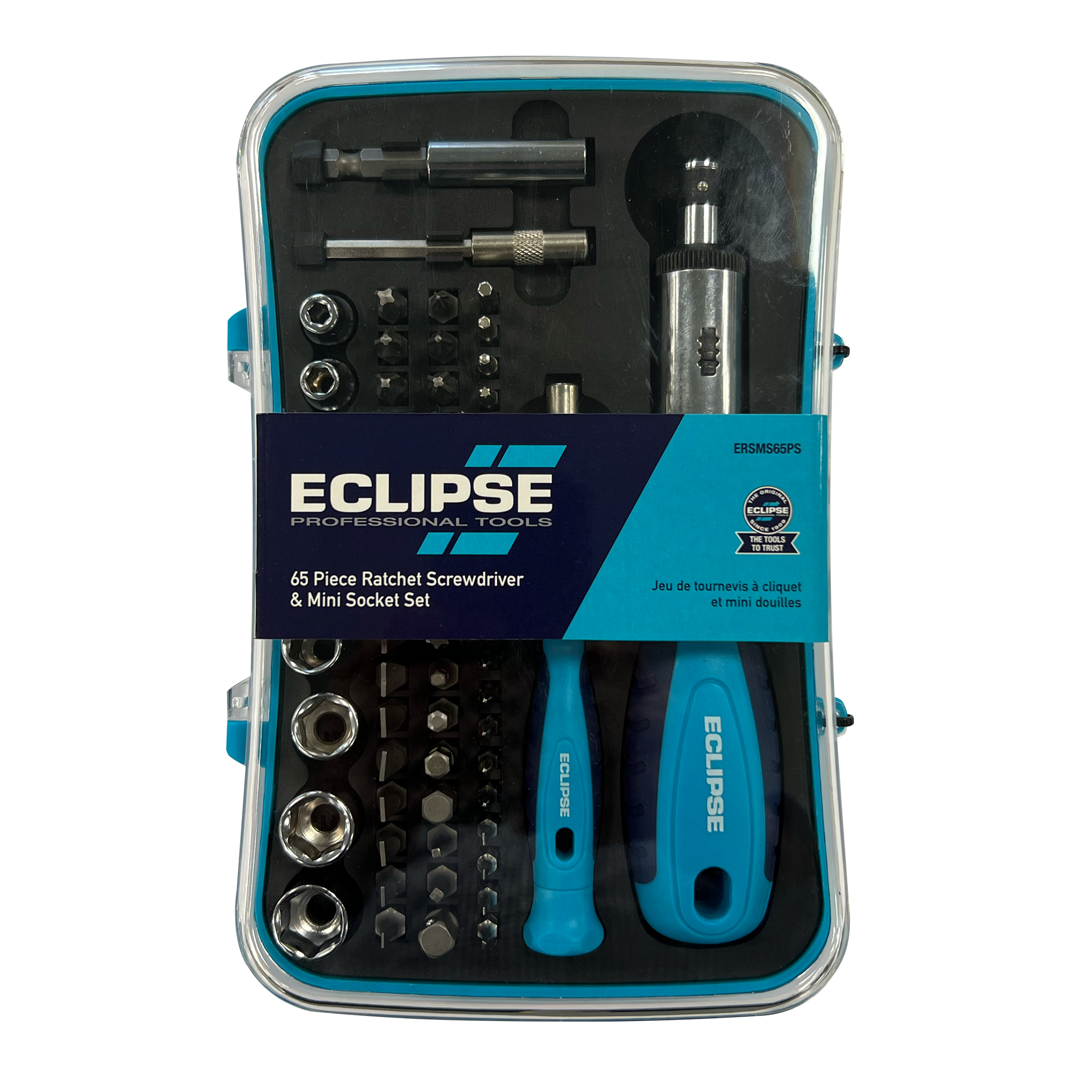 Spear & Jackson - Ratchet Screwdriver & Mini Socket Set 65Pce & Storage Case | EC-ERSMS65PS