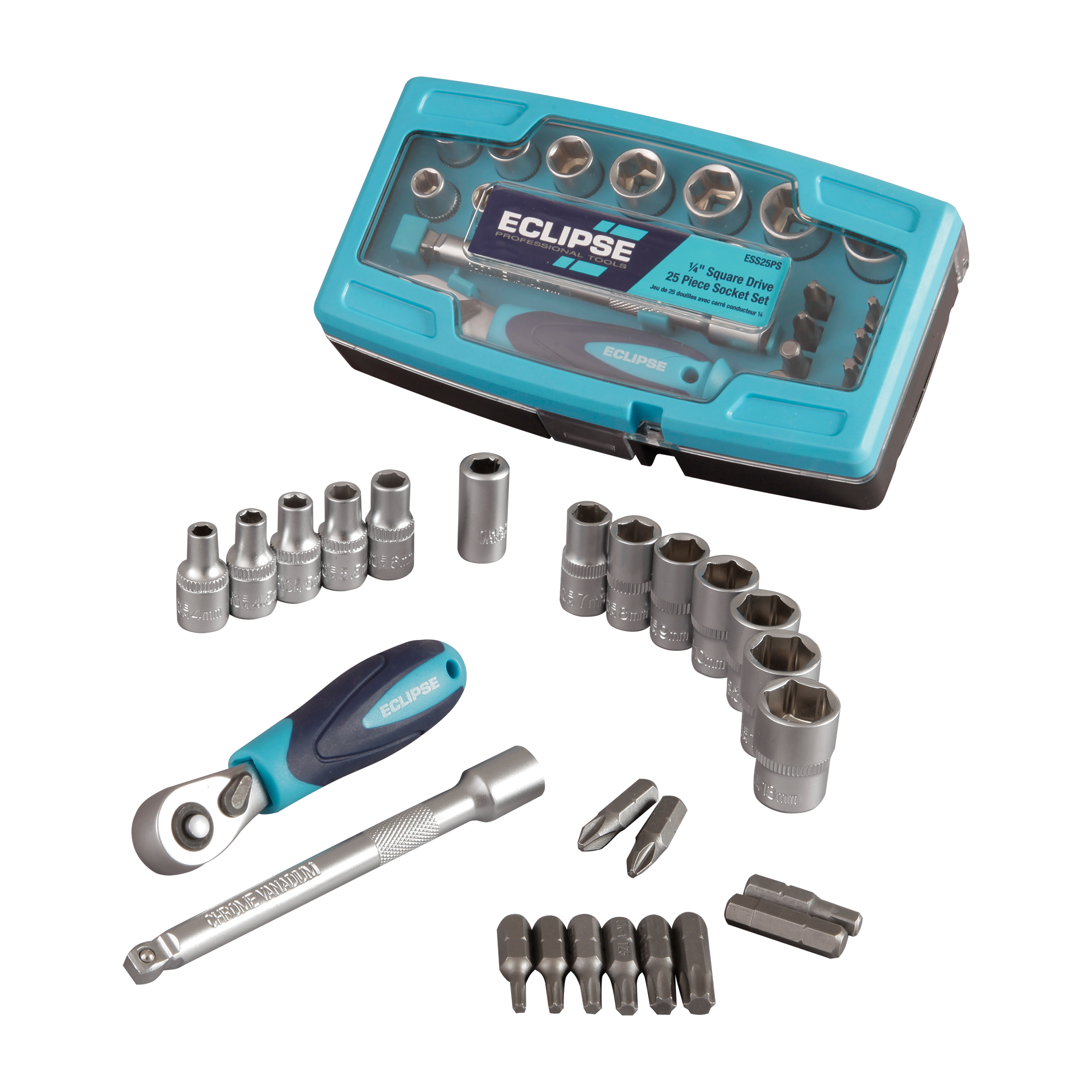 Spear & Jackson Socket Set 1/4" Square Drive 25 Pc