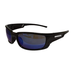 Maxisafe - Denver Premium Safety Glasses, Black Frame - Blue Mirror Lens - Black Frame