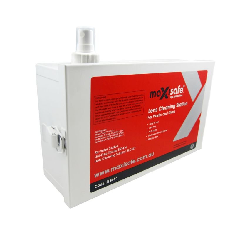 Maxisafe - Maxisafe Metal Lens Cleaning Station (Incl. 1 X 475 Ml/8Oz Bottle & 1 X Lint Free Tissues) | ELS466