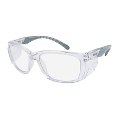 Rayzr Safety Glasses with microfibre bag - Clear Frame with Clear Lens UV380