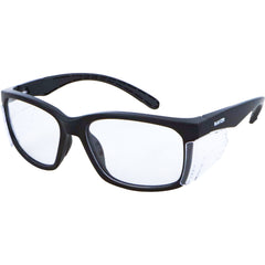 Rayzr Safety Glasses with microfibre bag - Black Frame with Clear Lens UV380