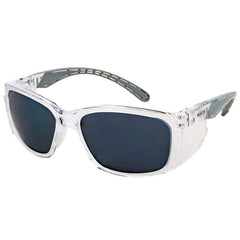 Maxisafe - Rayzr Safety Glasses With Microfibre Bag - Clear Frame With Smoke Lens Uv380 - Carton Of 120 | ERZ394-120