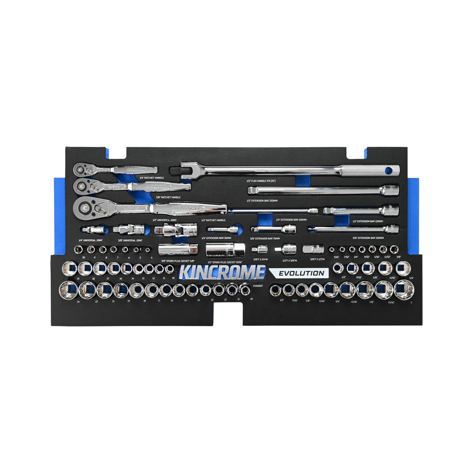 Kincrome Evolution 68 Piece Sockets & Accessories EVA Tray | EVA400T