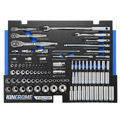Kincrome Evolution 92 Piece Sockets & Accessories EVA Tray | EVA403T
