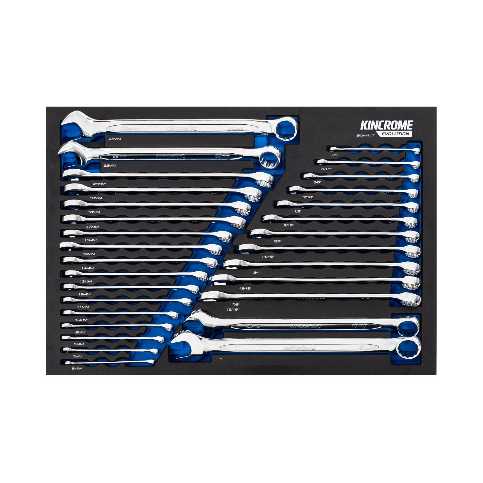 Kincrome Evolution 30 Piece Combination Spanners EVA Tray | EVA411T