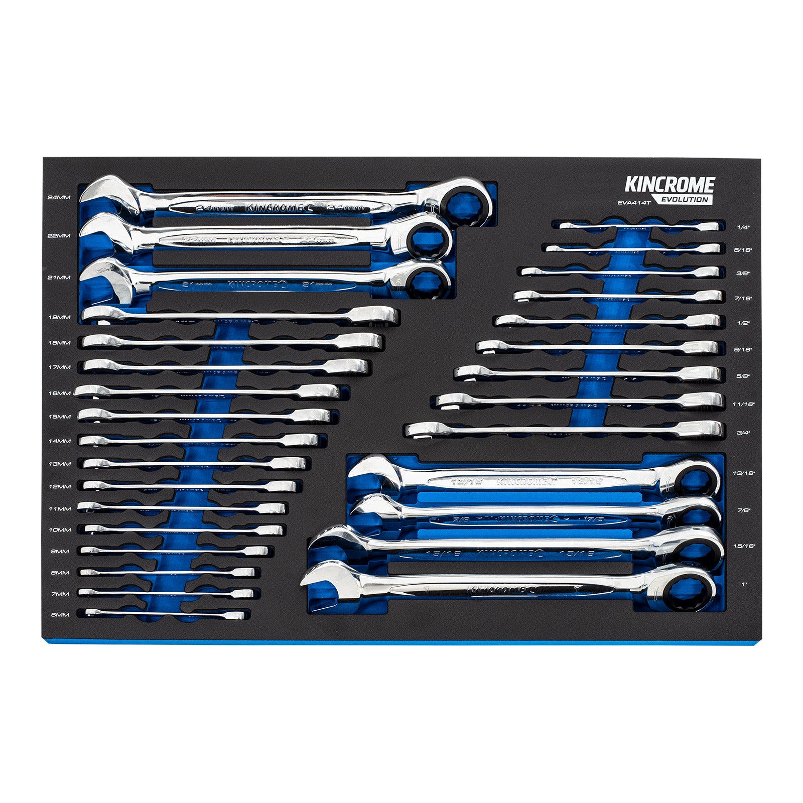 Kincrome Evolution 30 Piece Gear Spanners EVA Tray | EVA414T